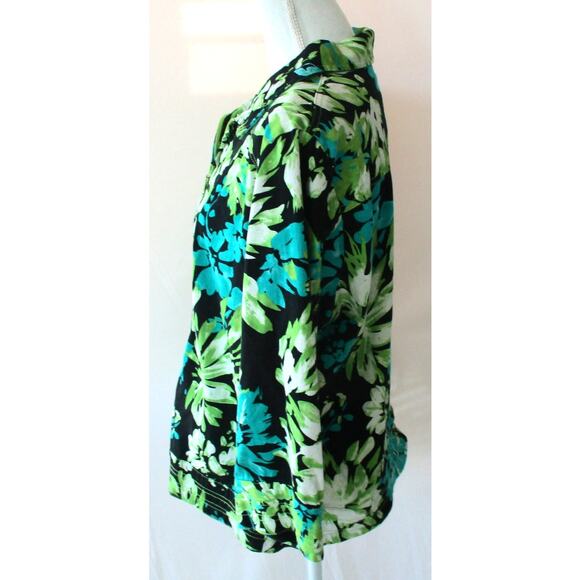 Draper's & Damon's Women's Long Sleeve Multi Color Floral Zip Unlined Jacket XL - Picture 4 of 10